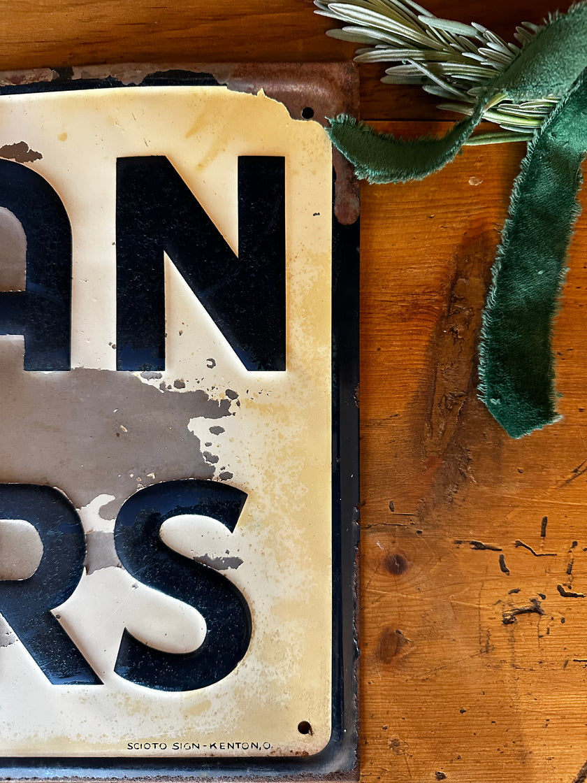 Vintage 20x11 Hinman Milkers Tin Sign Authentic Scioto Sign