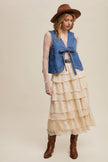 Denim Tie-Front Vest