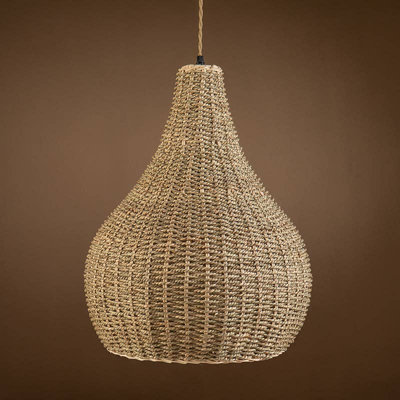 Annika Light Teardrop Wicker Rattan Pendant Light