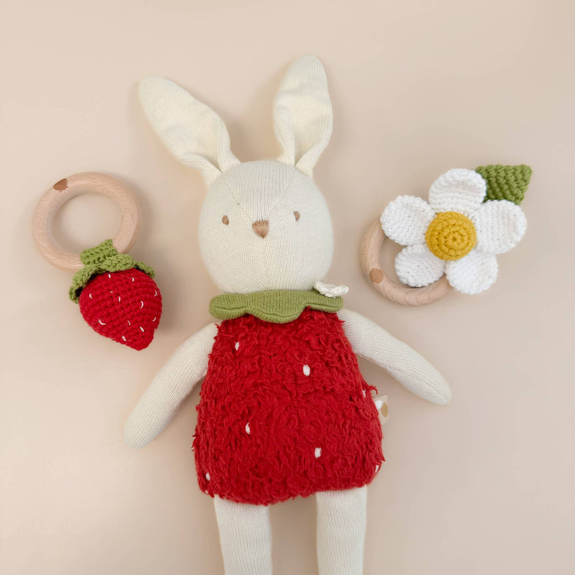 Organic Plush Bunny Strawberry