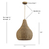 Annika Light Teardrop Wicker Rattan Pendant Light