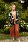 Under My Wing Pixie Crop Kimono w/ Swan & feathers