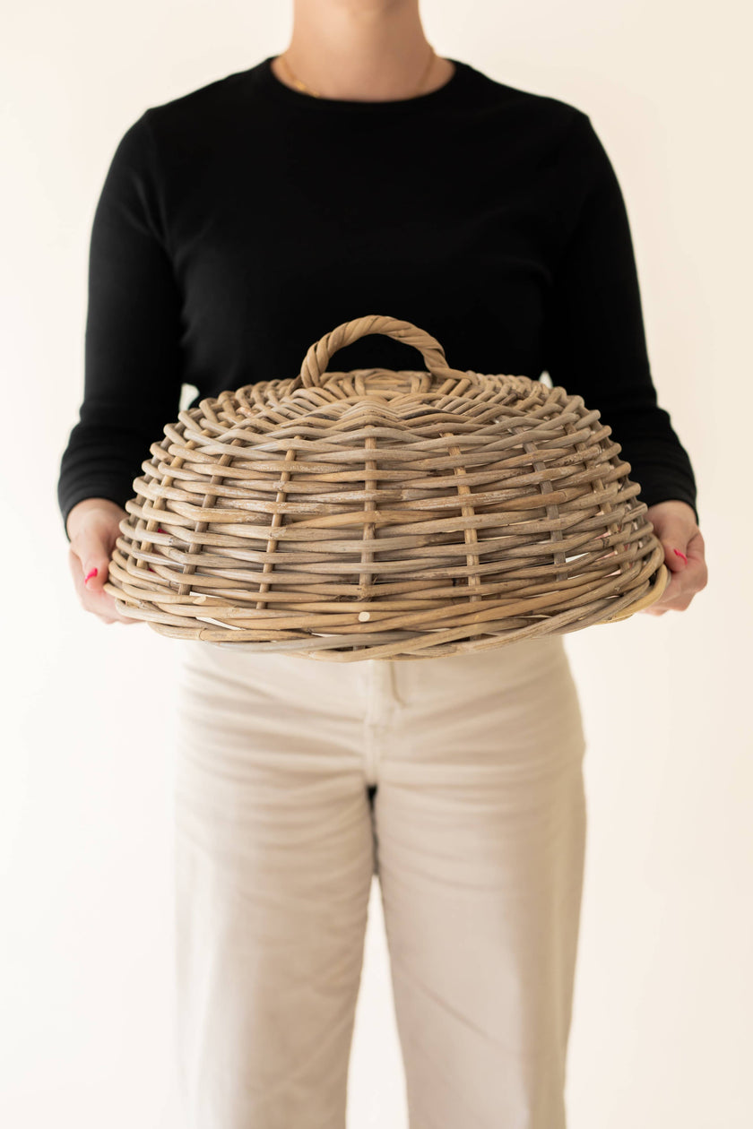 Rattan Cloche Food Cover
