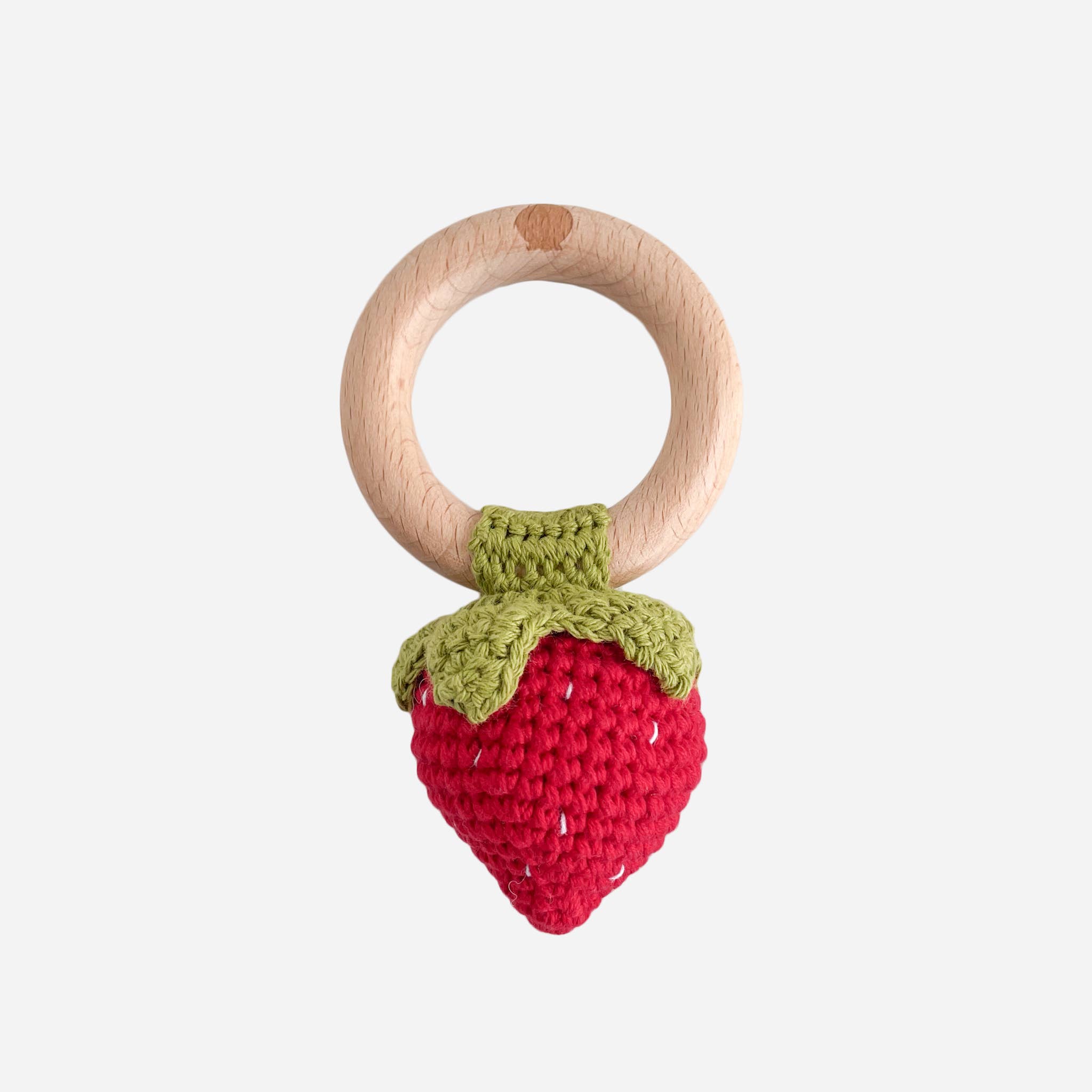 Teether Strawberry Cotton Rattle