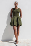 Sleeveless Bubble Skirt Mini Dress