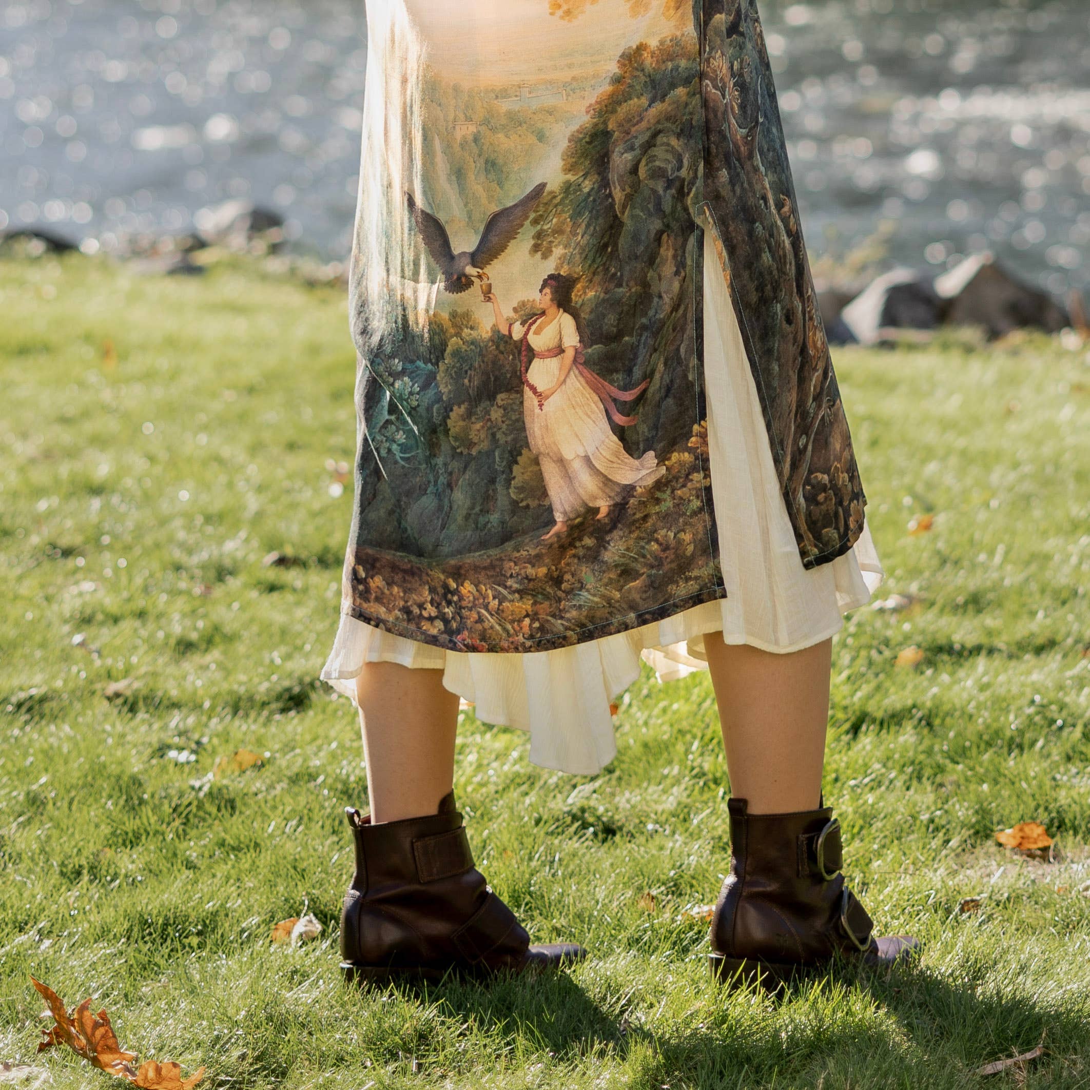 Awakening Opera Duster Kimono Robe w/Landscape and Eagle