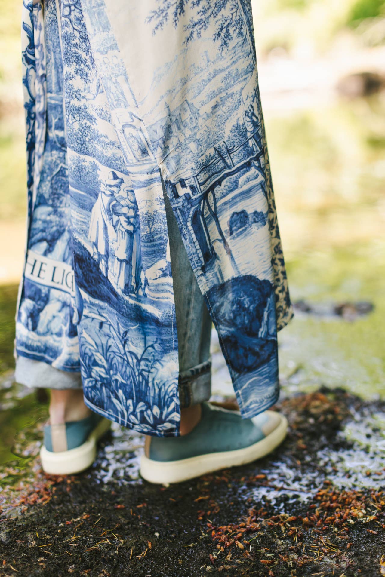 Let The Light In Printed Long Duster Bamboo Kimono Robe