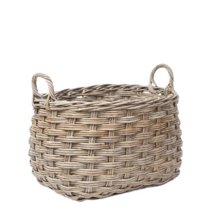 Rattan Rounded Oval Storage Basket