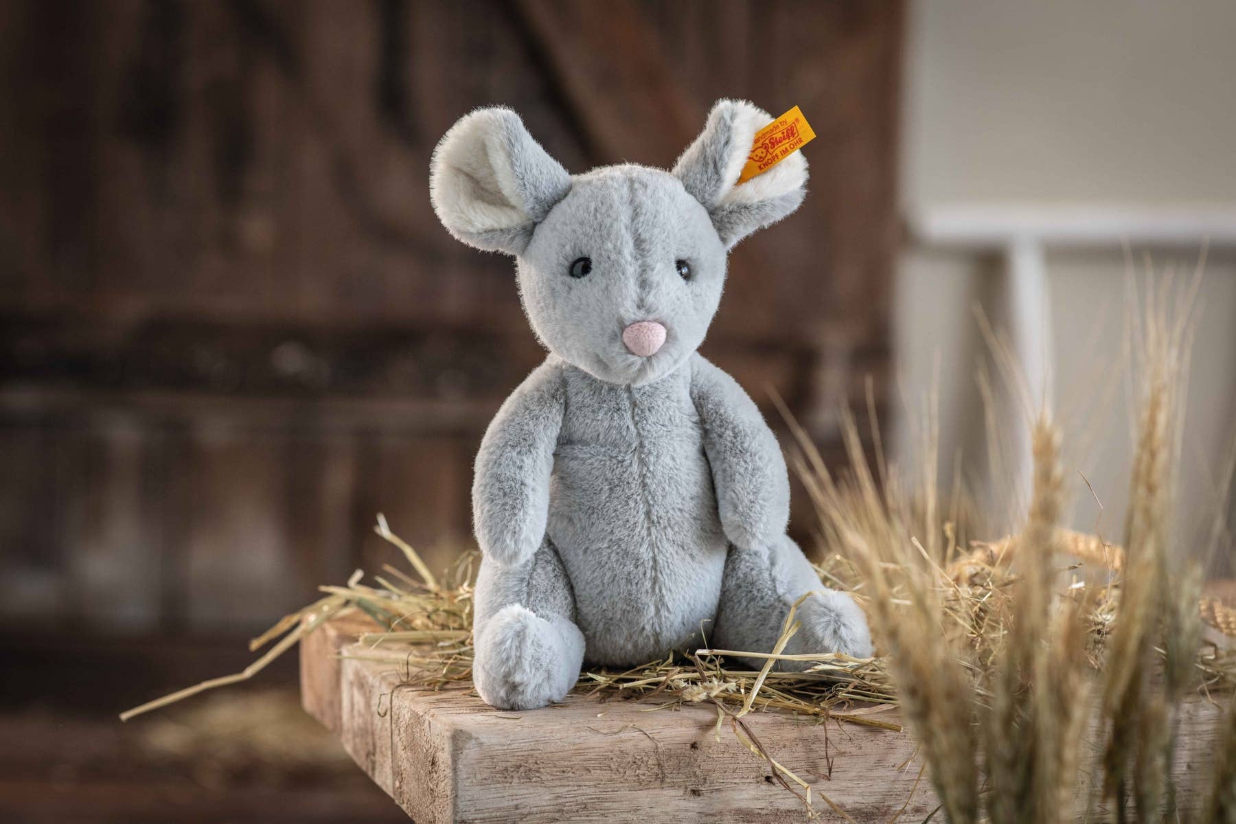 Steiff Cheesy Mouse Soft Plush Toy, 7 Inches