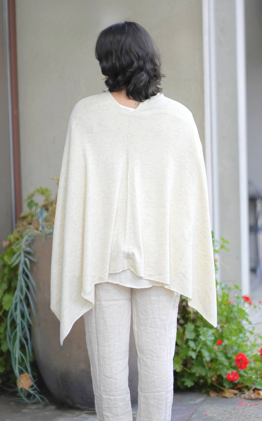 Cashmere Poncho Ivory