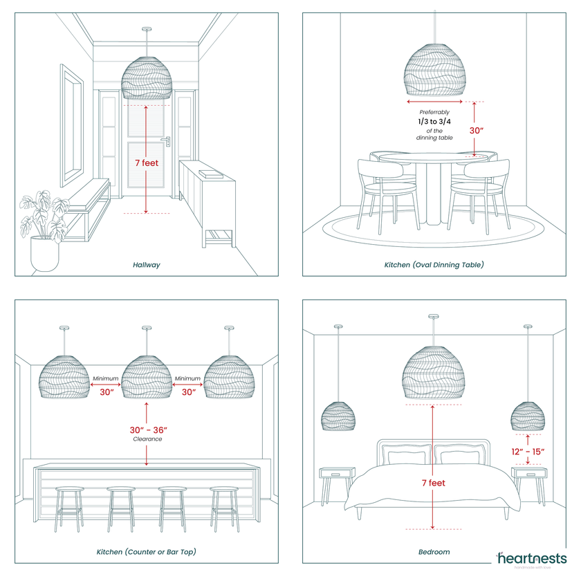 Amelia Rattan Pendant Light. Sophisticated Heart Shape Wicker Light for Coastal, Hampton, Farmhouse, Boho Home Decor