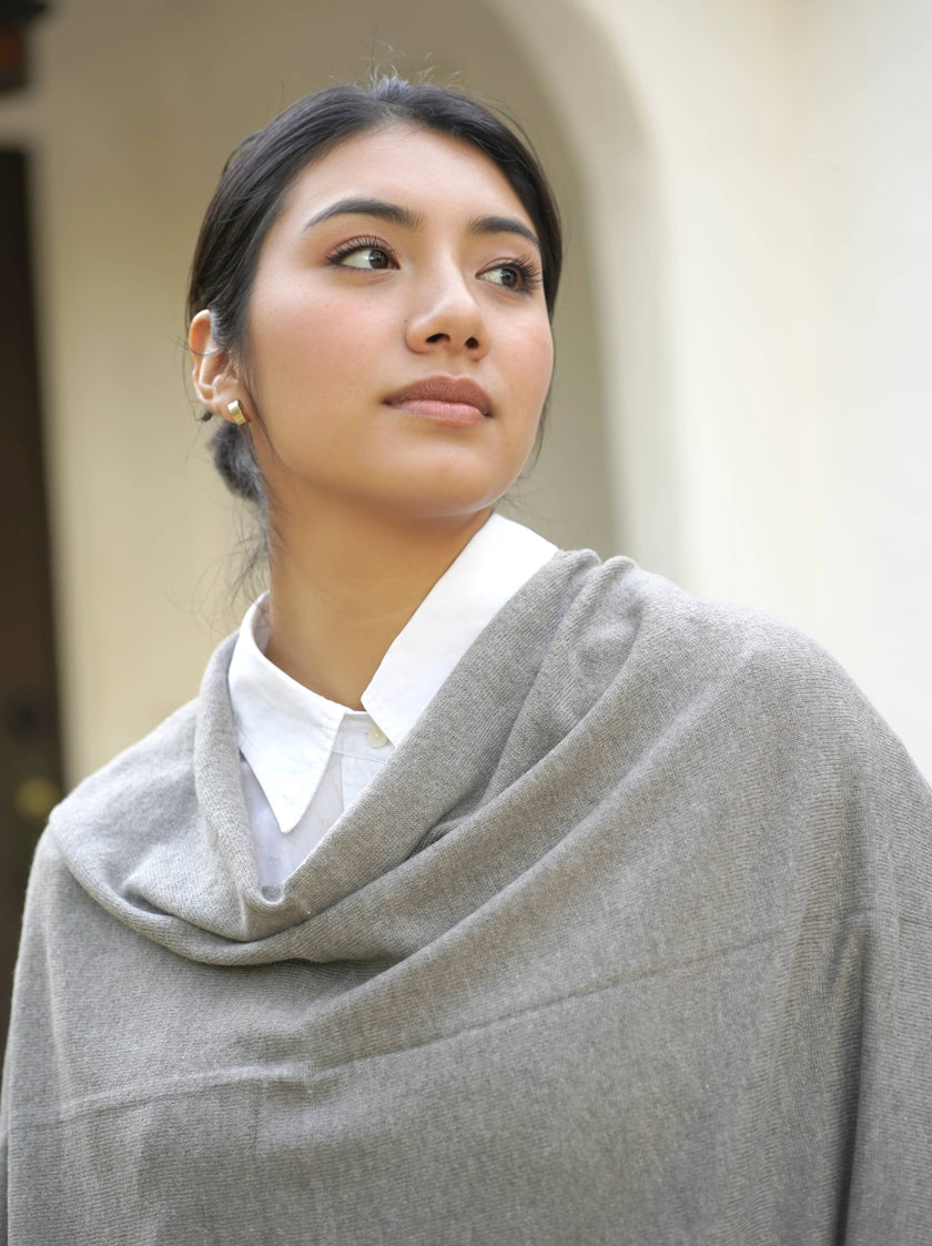 Cashmere Poncho Lotta Grey (Taupe-Grey)