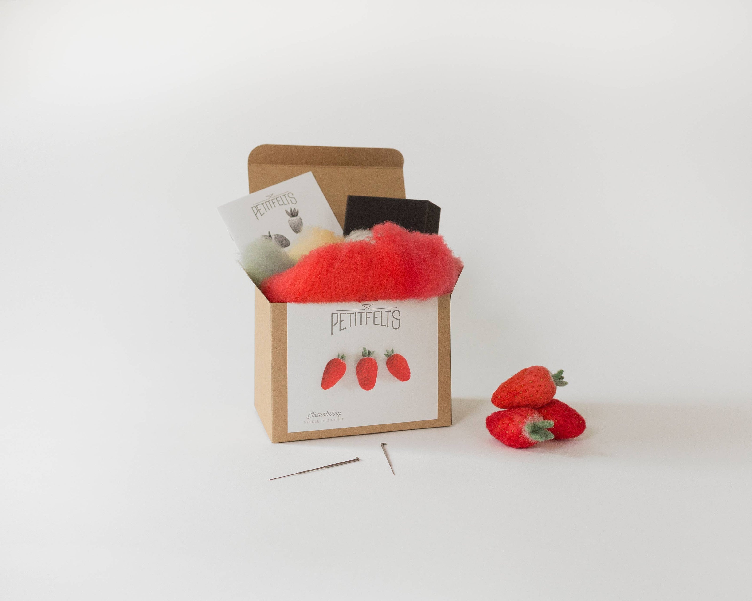 Needle Felting Kit - DIY - Strawberry