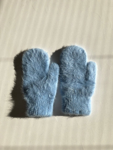 FLUFFY ANGORA MITTENS - crystal brights