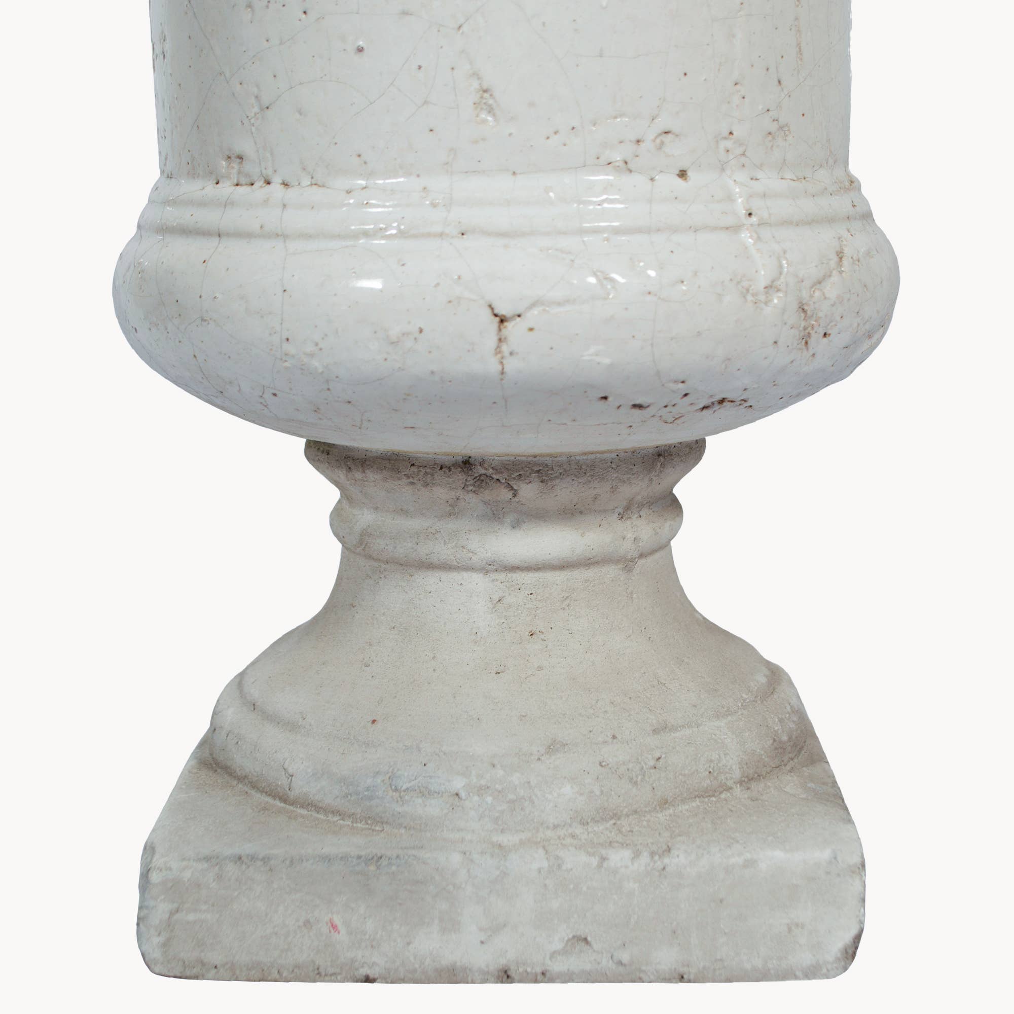 Birkdale White Glazed Stone Planter