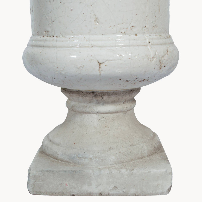 Birkdale White Glazed Stone Planter