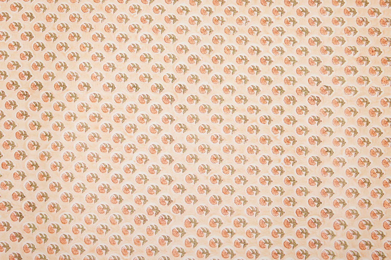 Daisy Coral - Block Printed Wrapping Paper Sheets