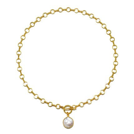 Framed Pearl Toggle Necklace