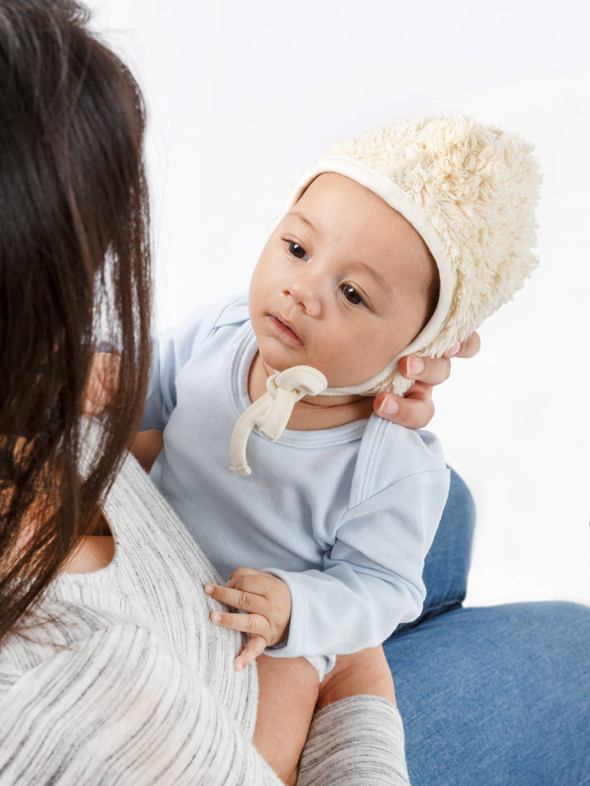 Organic Baby Faux Fur Sherpa Bonnet Hat