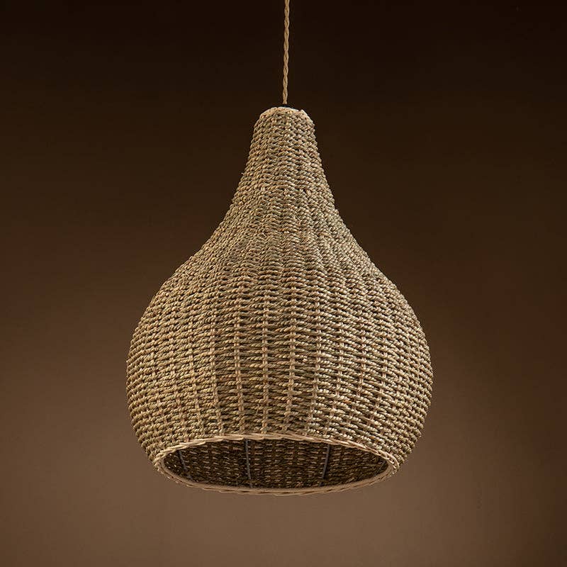 Annika Light Teardrop Wicker Rattan Pendant Light