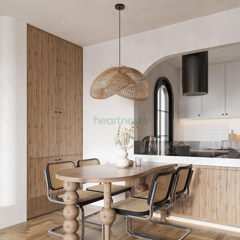 Amelia Rattan Pendant Light. Sophisticated Heart Shape Wicker Light for Coastal, Hampton, Farmhouse, Boho Home Decor