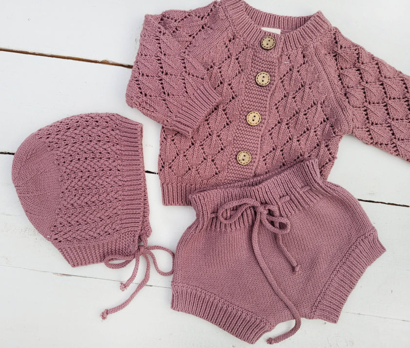Baby Girl Knit Sweater Cardigan Cotton Top buttoned dressy