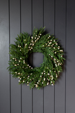 White Plum Berry Norfolk Cypress Real Touch Wreath - 24
