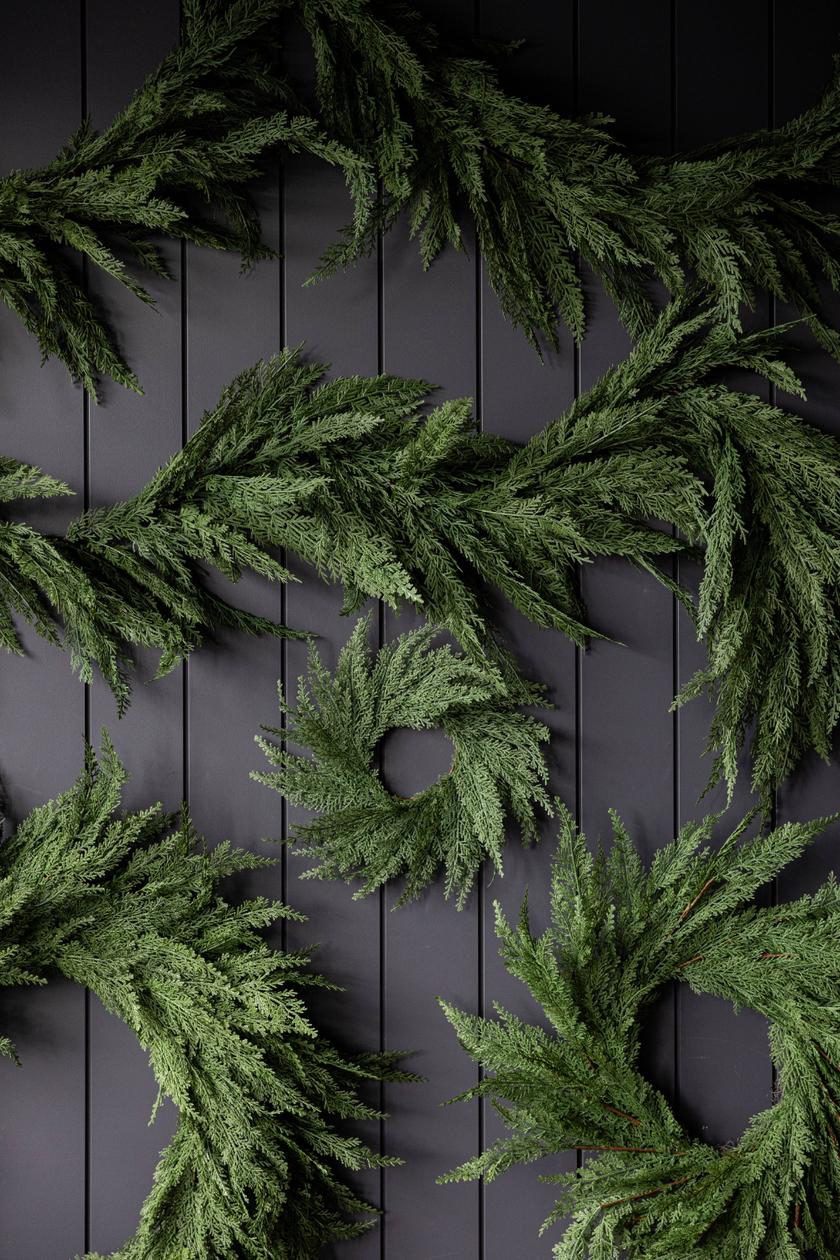 Cypress Leaf Full Real Touch Wreath - 14