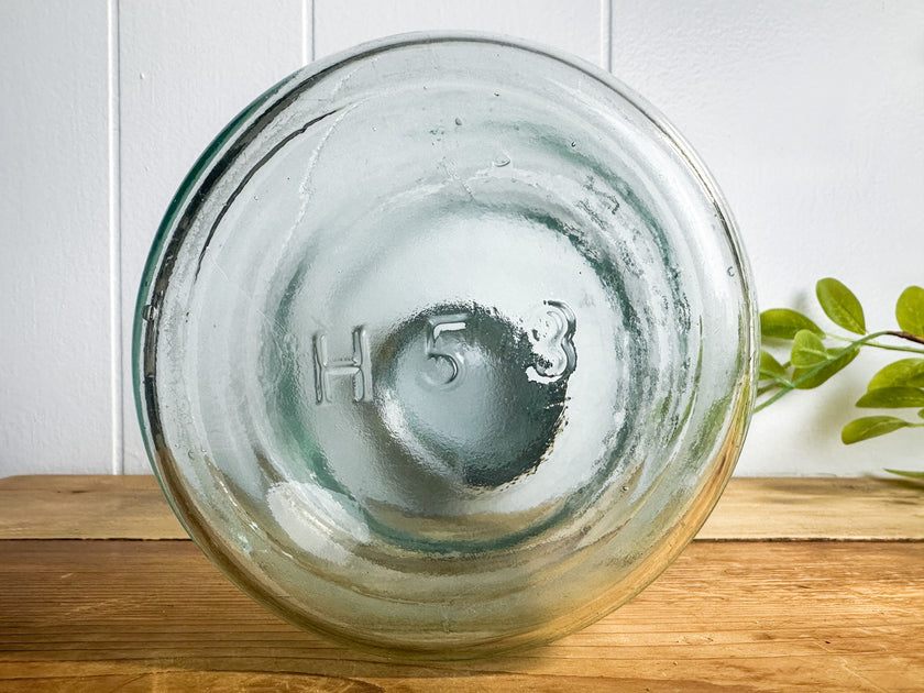 RARE ANTIQUE MASON'S CFJ PATENT NOV 30TH 1858 Half Gallon Aqua CANNING JAR with Zinc Lid