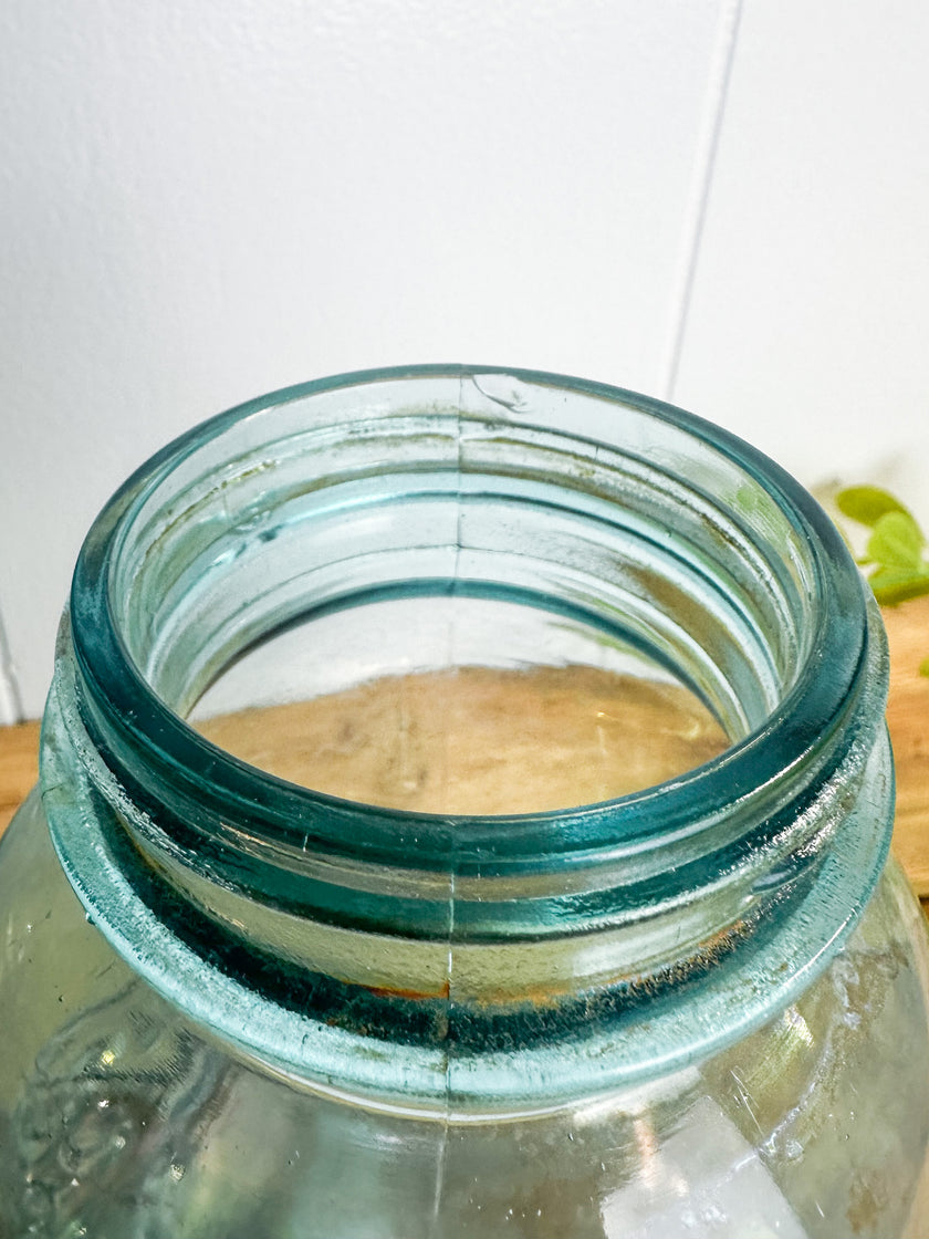 Authentic Antique Blue Ball Perfect Mason Jar Circa 1910-1923