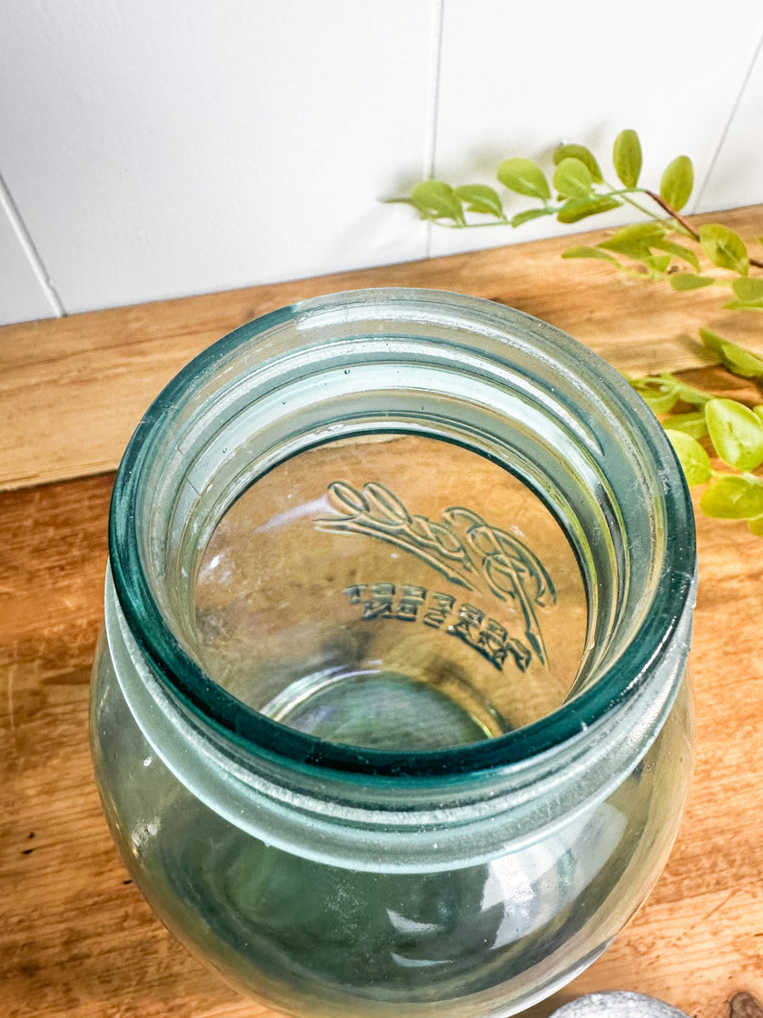 Authentic Antique Blue Ball Perfect Mason Jar Circa 1910-1923