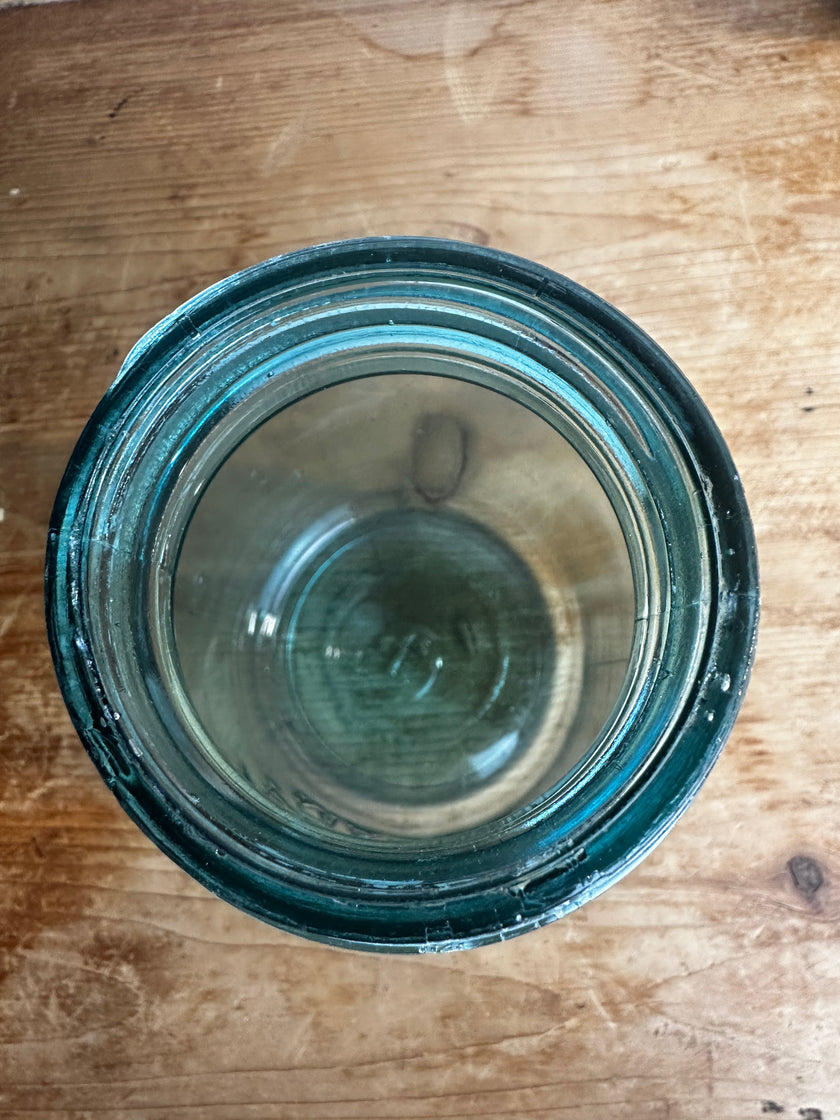 Authentic Vintage Blue Ball Perfect Mason Jar Quart Size Circa 1923-1933