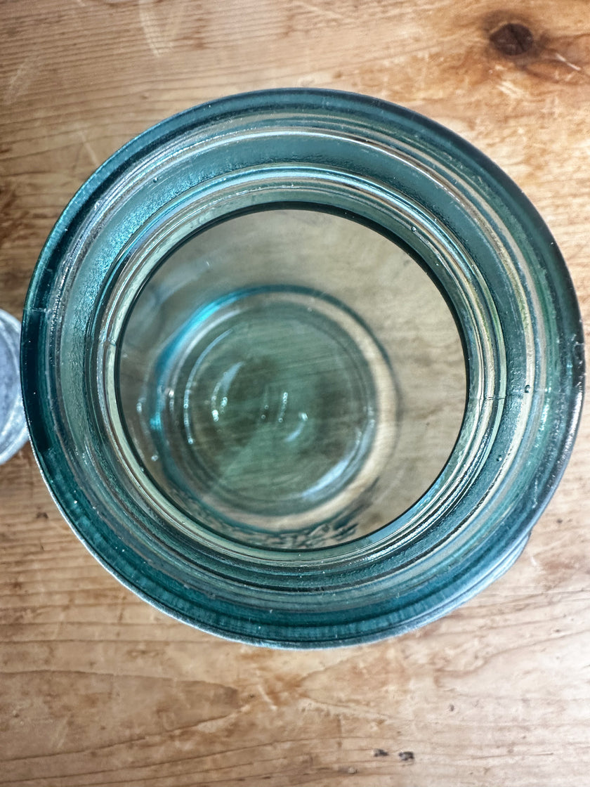 Authentic Vintage Blue Ball Perfect Mason Jar Quart Size Circa 1923-1933