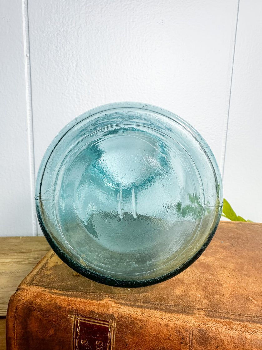 Authentic Vintage Blue Ball Perfect Mason Jar Quart Size Circa 1923-1933