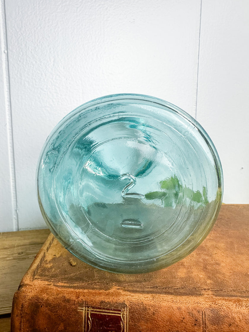 Authentic Vintage Blue Ball Perfect Mason Jar Quart Size Circa 1923-1933