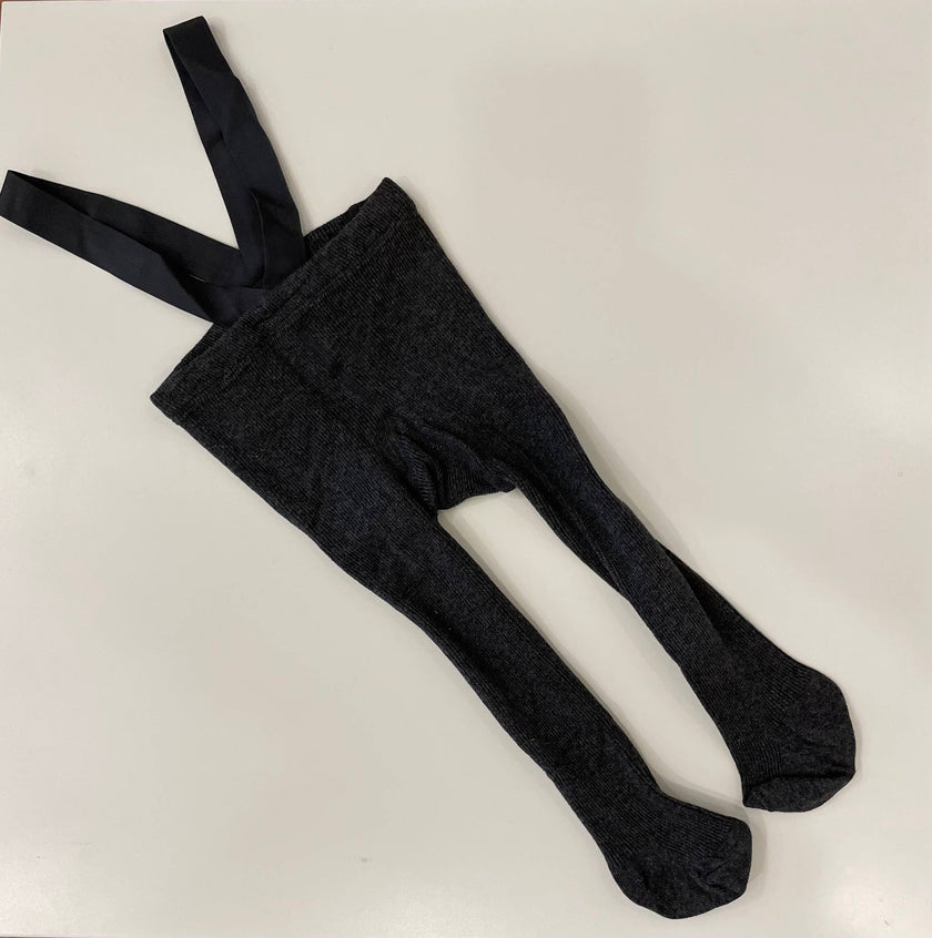 Ribbed Dark Grey / 1-2y Suspender Leggings