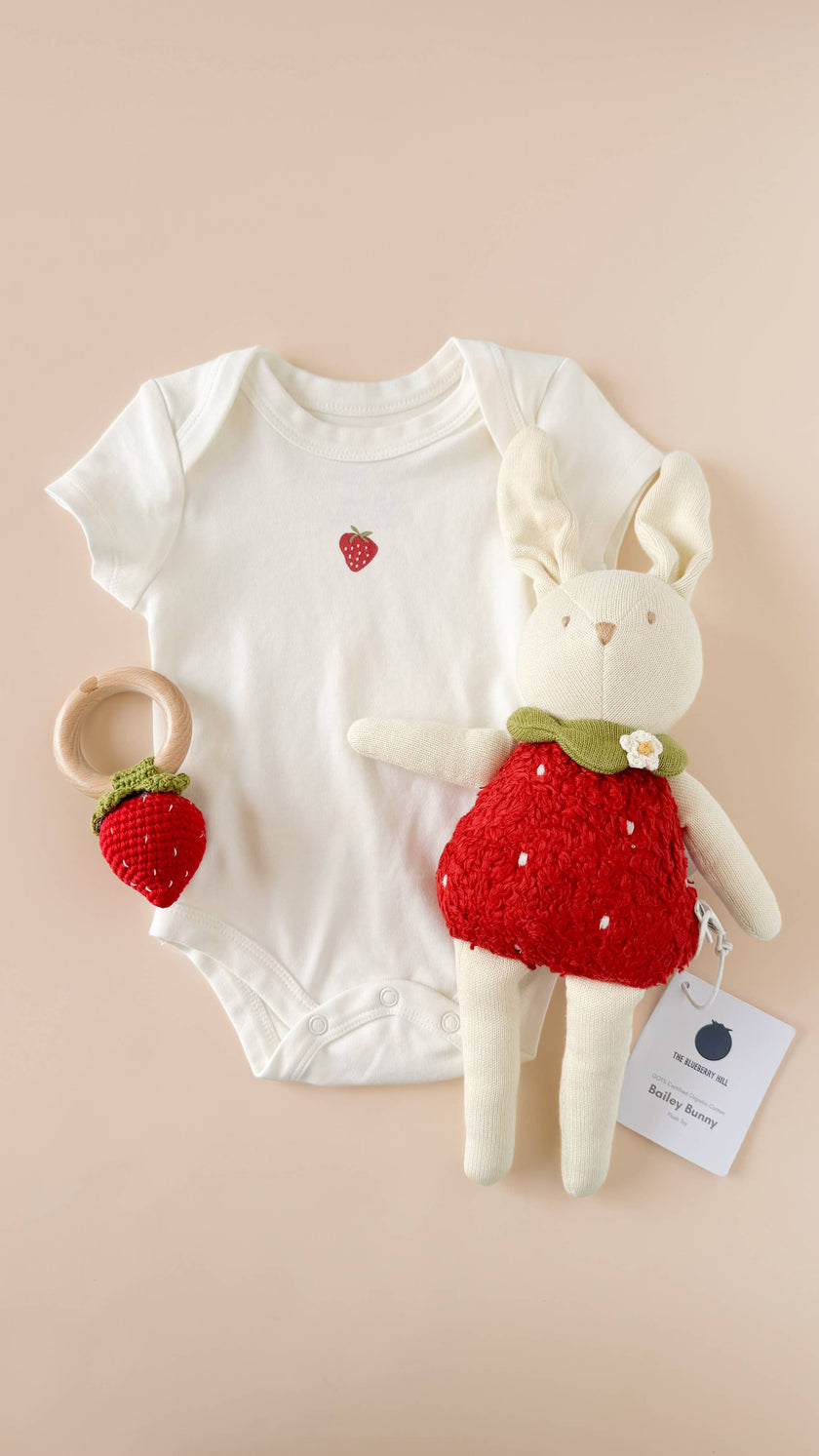 Organic Plush Bunny Strawberry