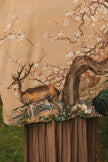 Fable Matinée Duster Kimono w/ Deer and Moon, mid-length