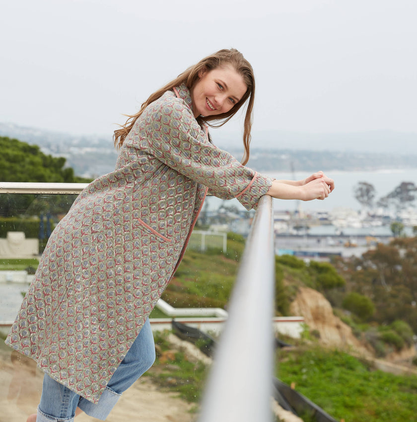 Ultra-lightweight Block Printed Jacket  (Tashma)