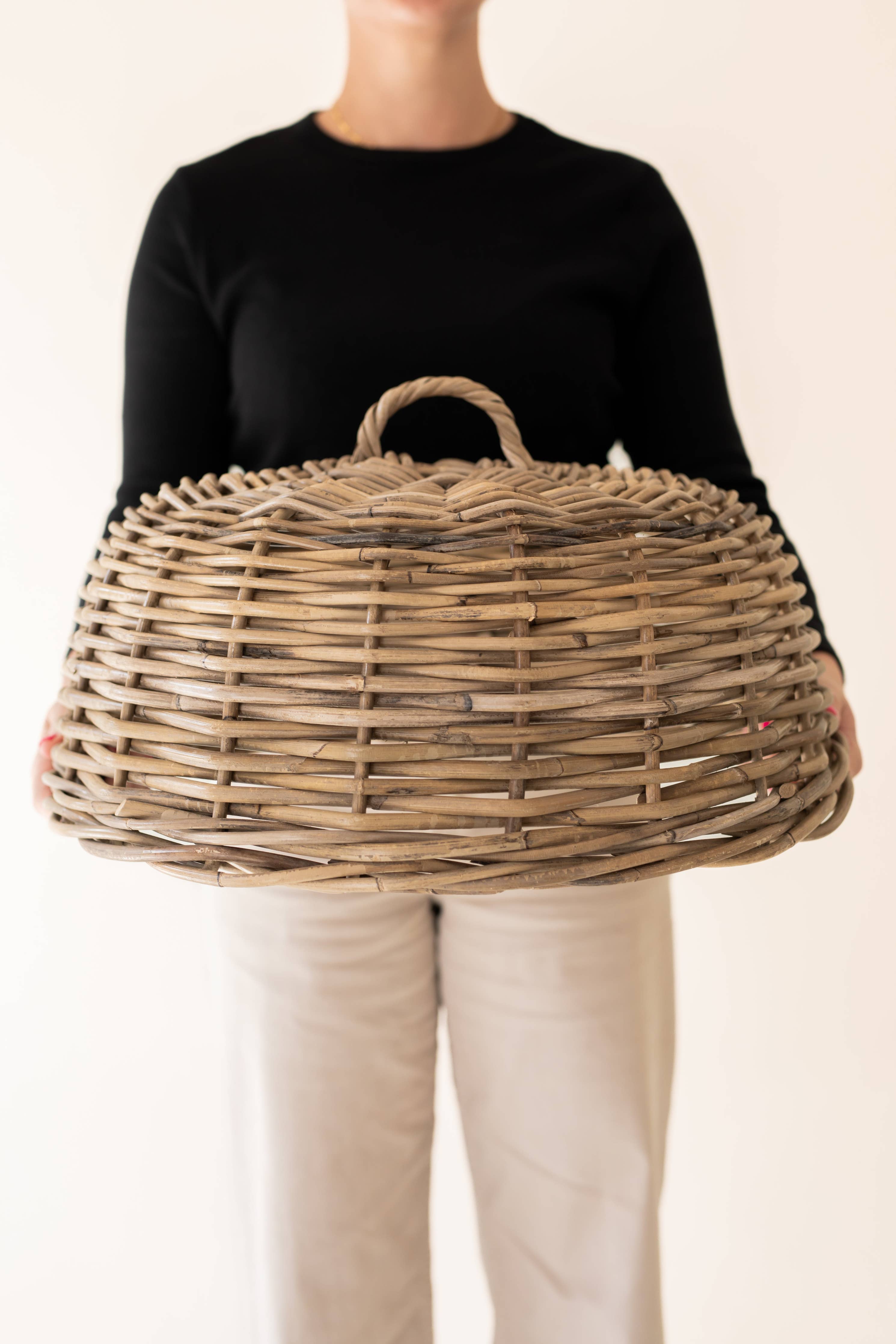 Rattan Cloche Food Cover