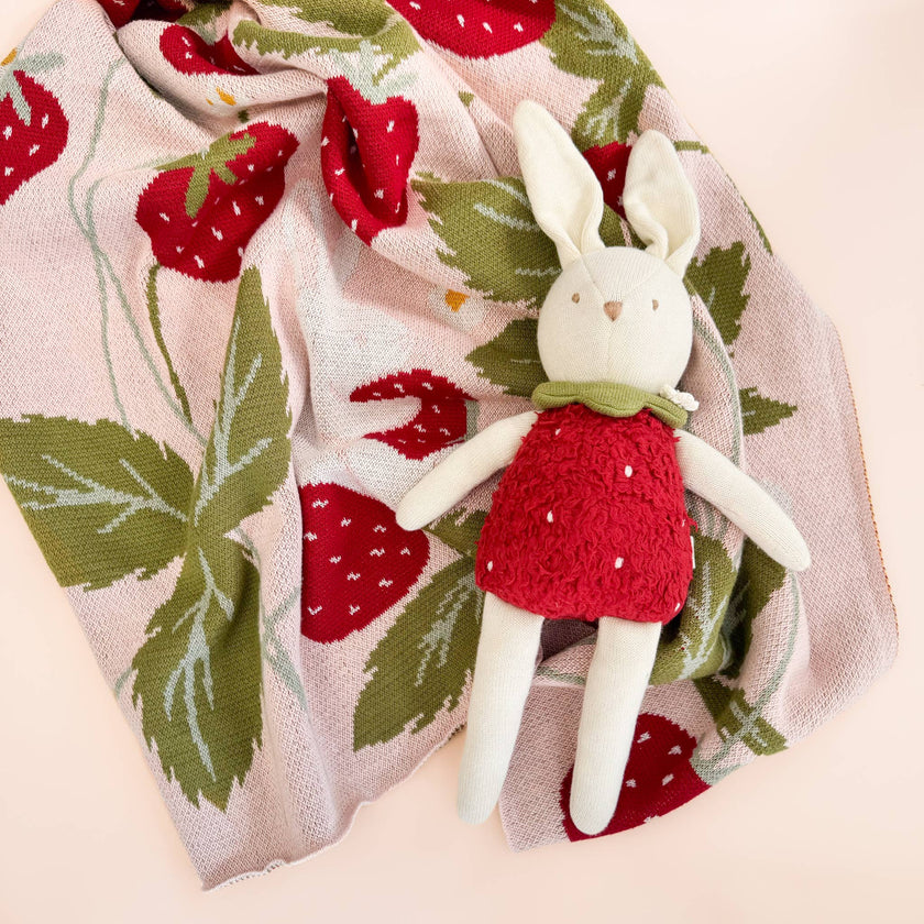 Organic Plush Bunny Strawberry