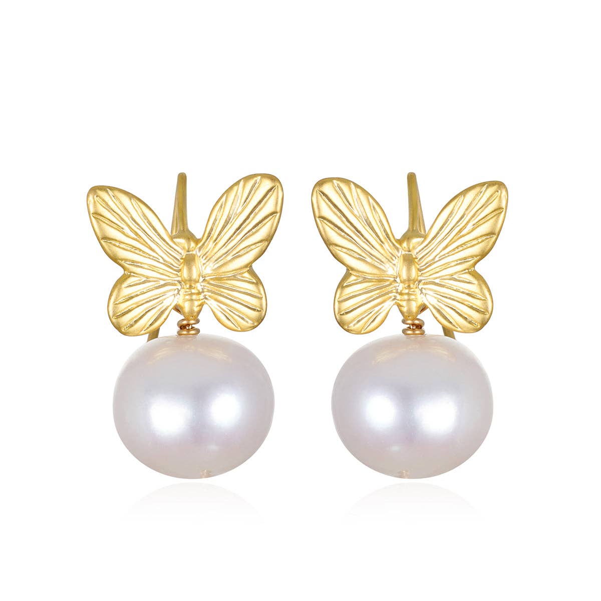 Baroque Pearl Butterfly Dangles