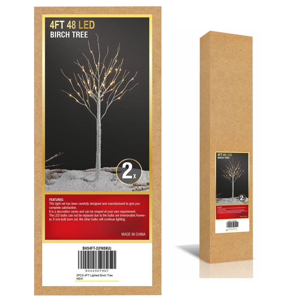 Birch Tree Lights Set of 3 for Christmas Decor, Weddings, and Gif