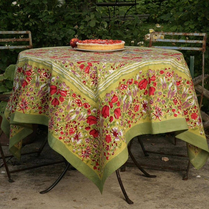Jardin Red & Green | French Tablecloths