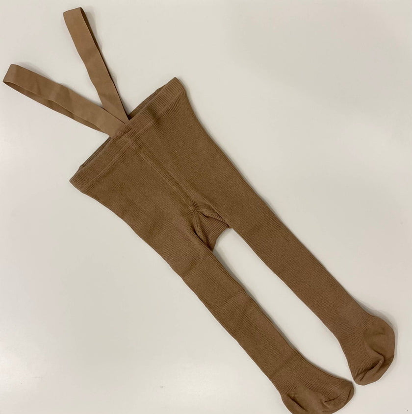 Ribbed Burnt Orange / 0-1y Suspender Leggings