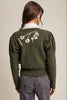 Floral Embroidered Puff Sleeve Cardigan