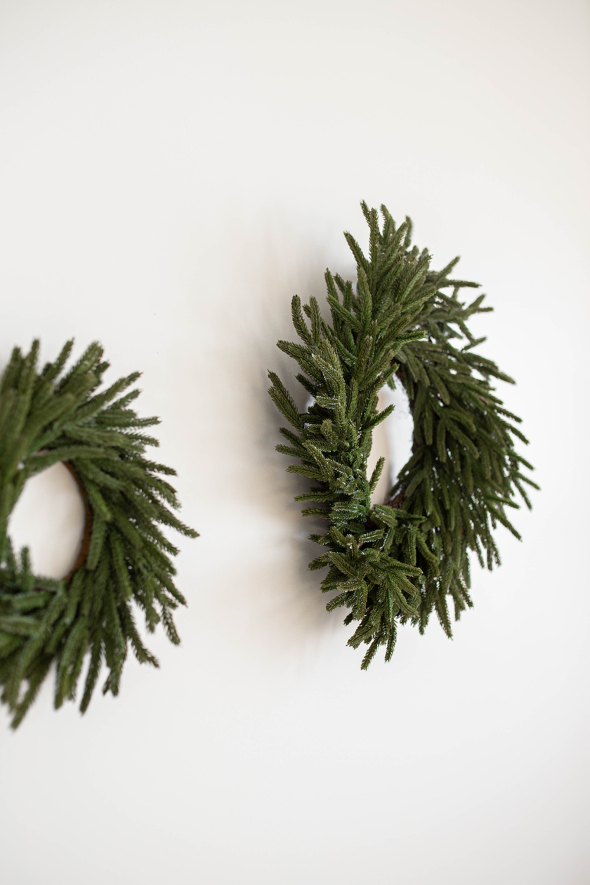 Norfolk Pine Real Touch Faux Wreath Min