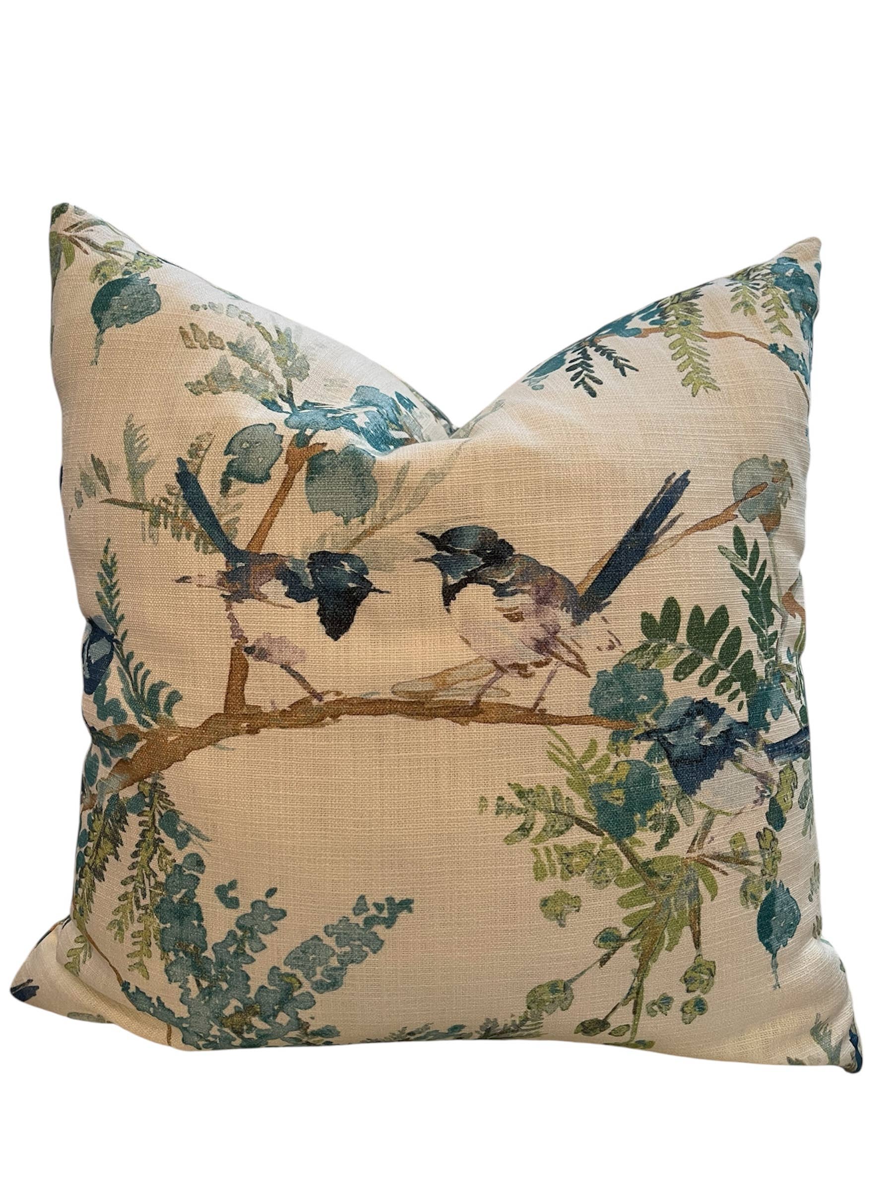 Melissa Floral Throw Pillow with Feather Insert      