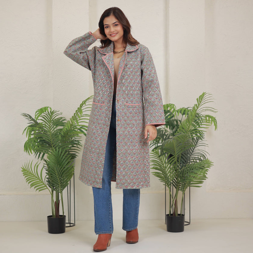 Ultra-lightweight Block Printed Jacket  (Tashma)