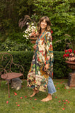 Stay Gold Opera Duster Kimono Robe w/ Rabbits Flowers & Bees